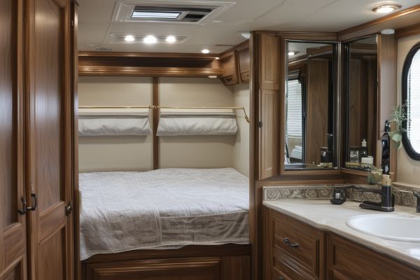 Luxury RV bathroom and bedroom renovation project